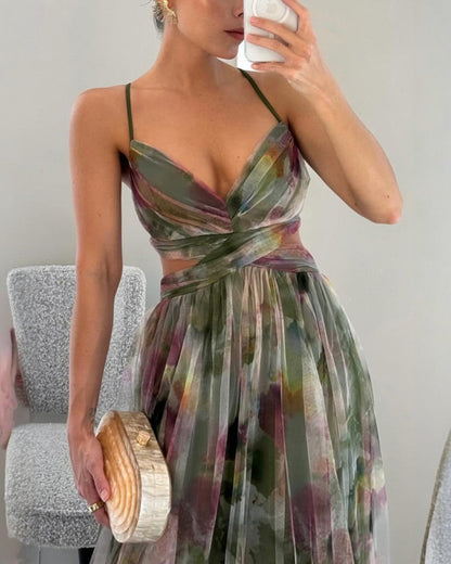 AROA™ | Vestido Largo Encantador con Estampado Floral