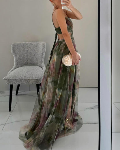 AROA™ | Vestido Largo Encantador con Estampado Floral