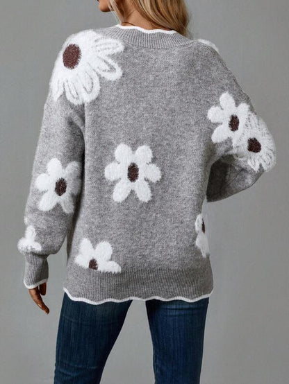 ELISA™ | Jersey Floral Elegante con Escote en V