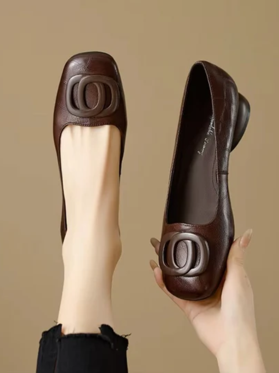 CAMILLE™ | Bailarinas de cuero Opium