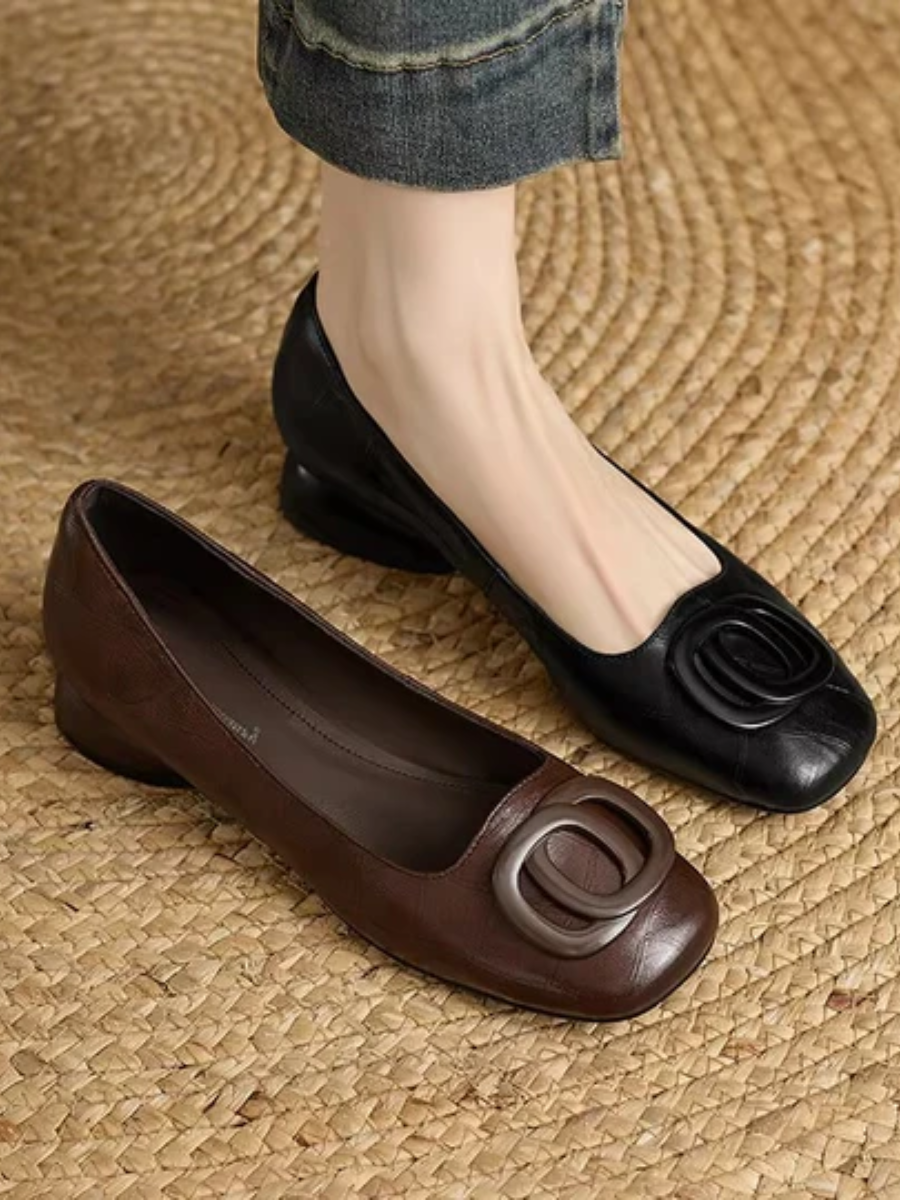 CAMILLE™ | Bailarinas de cuero Opium
