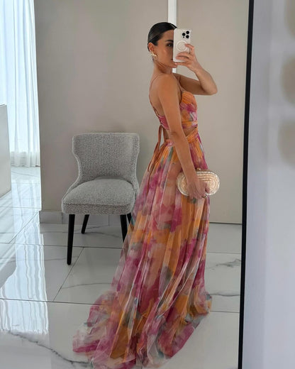 AROA™ | Vestido Largo Encantador con Estampado Floral