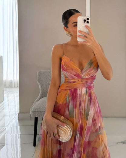 AROA™ | Vestido Largo Encantador con Estampado Floral