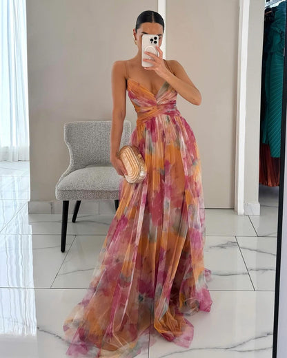AROA™ | Vestido Largo Encantador con Estampado Floral
