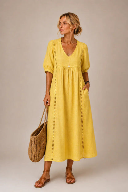 ROCÍO™ | Vestido Largo con Escote en V