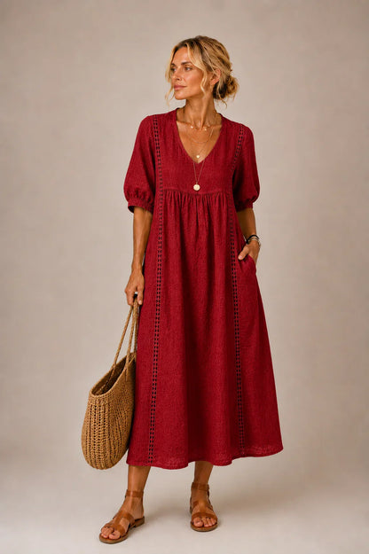 ROCÍO™ | Vestido Largo con Escote en V
