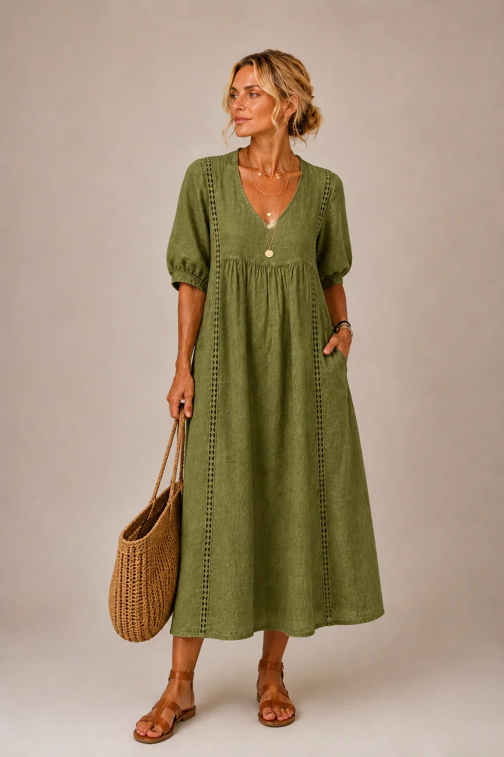 ROCÍO™ | Vestido Largo con Escote en V