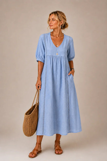 ROCÍO™ | Vestido Largo con Escote en V