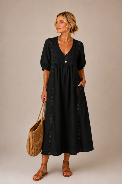 ROCÍO™ | Vestido Largo con Escote en V