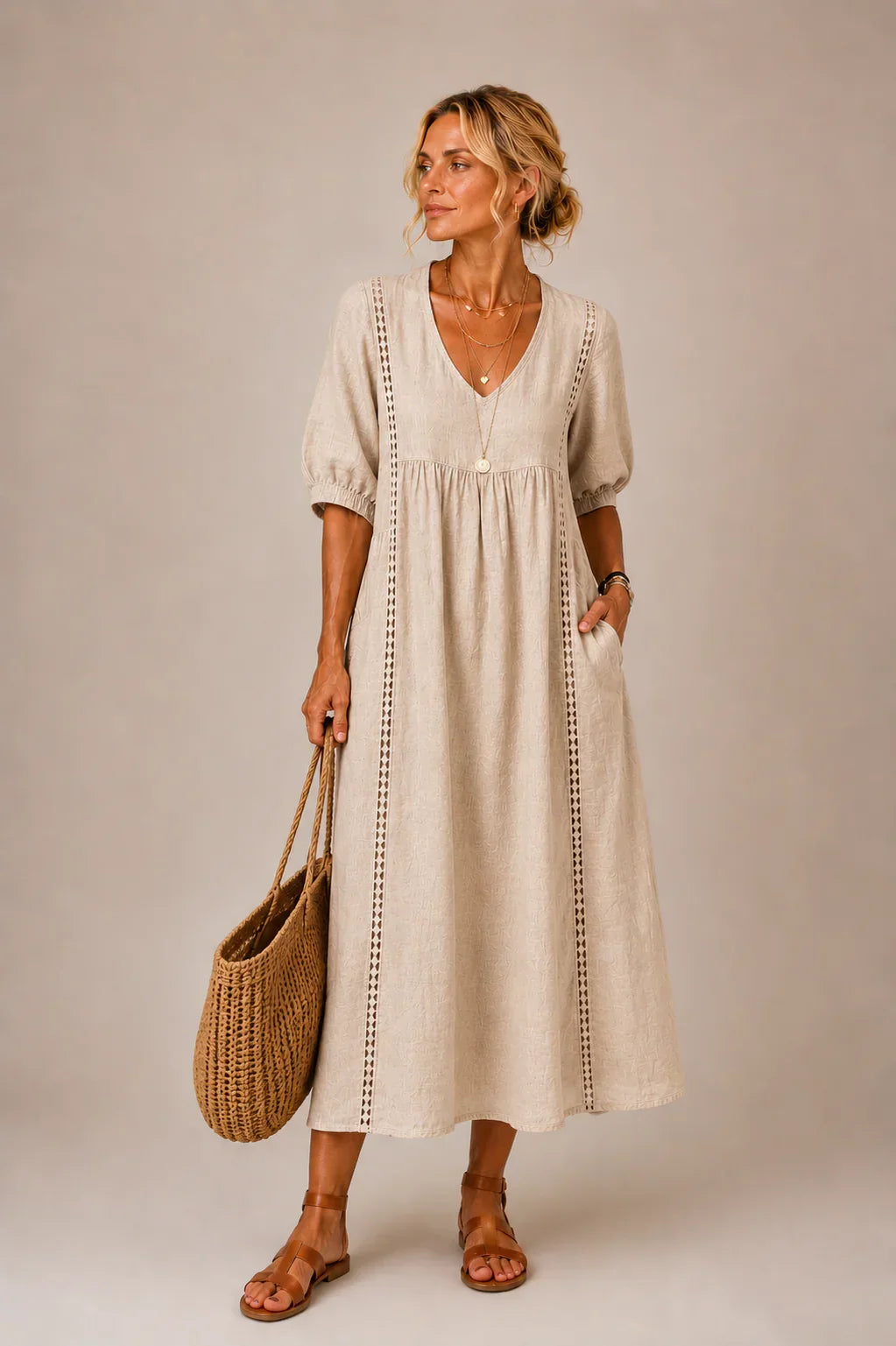ROCÍO™ | Vestido Largo con Escote en V