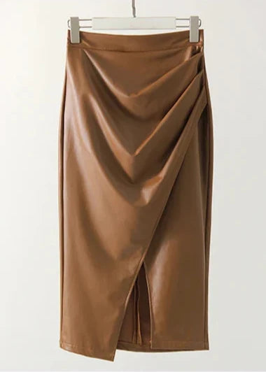 LUDOVICA™ | Falda midi de cuero