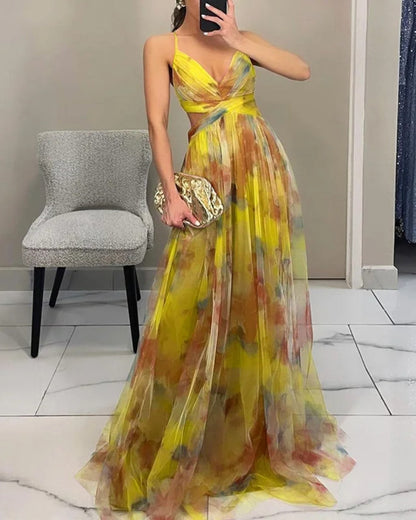 AROA™ | Vestido Largo Encantador con Estampado Floral