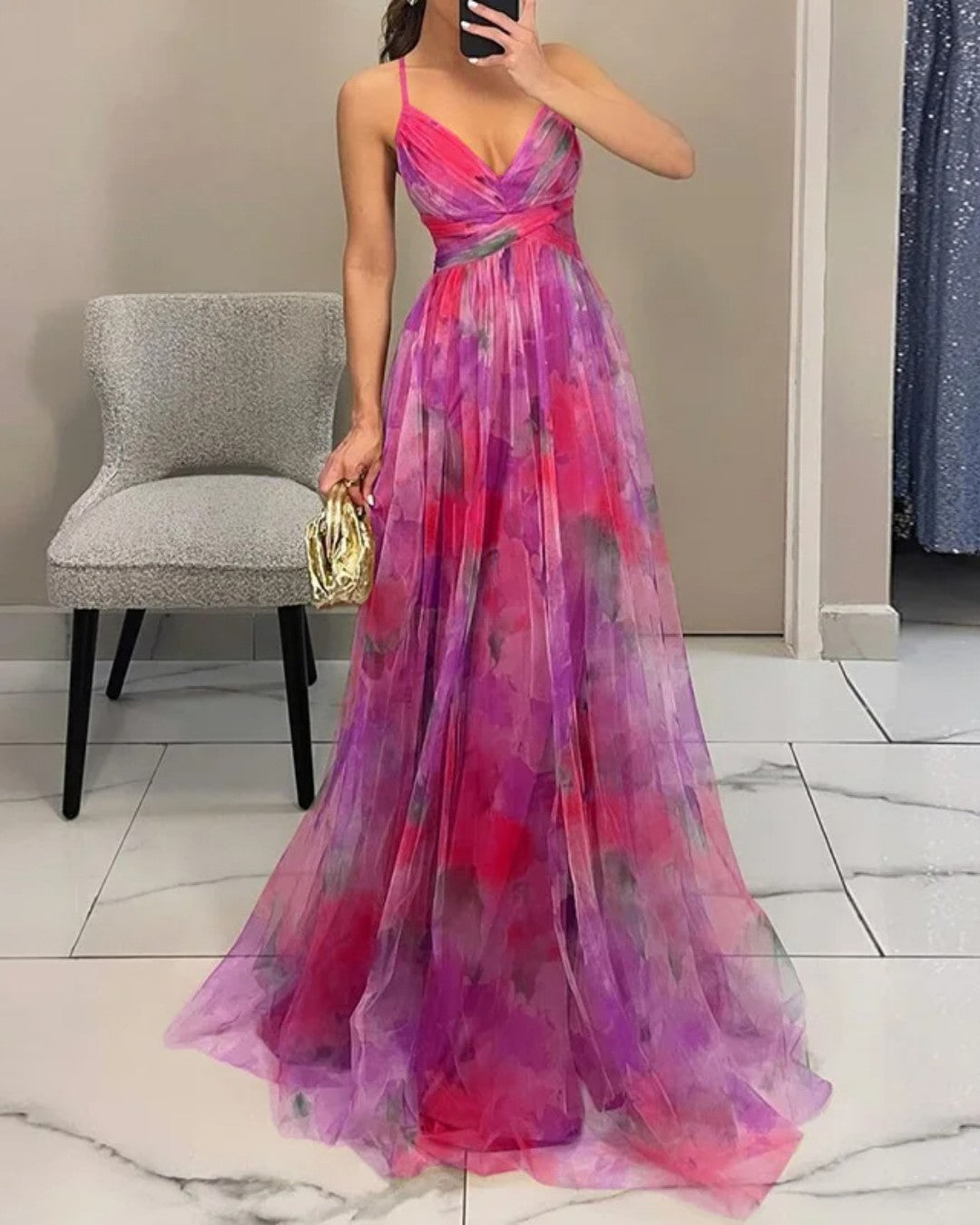 AROA™ | Vestido Largo Encantador con Estampado Floral
