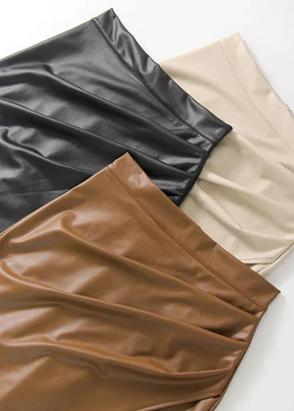 LUDOVICA™ | Falda midi de cuero