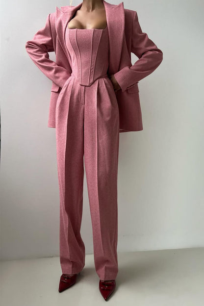 CELIA™ | CONJUNTO DE TRES PIEZAS CON BLAZER CRUZADO