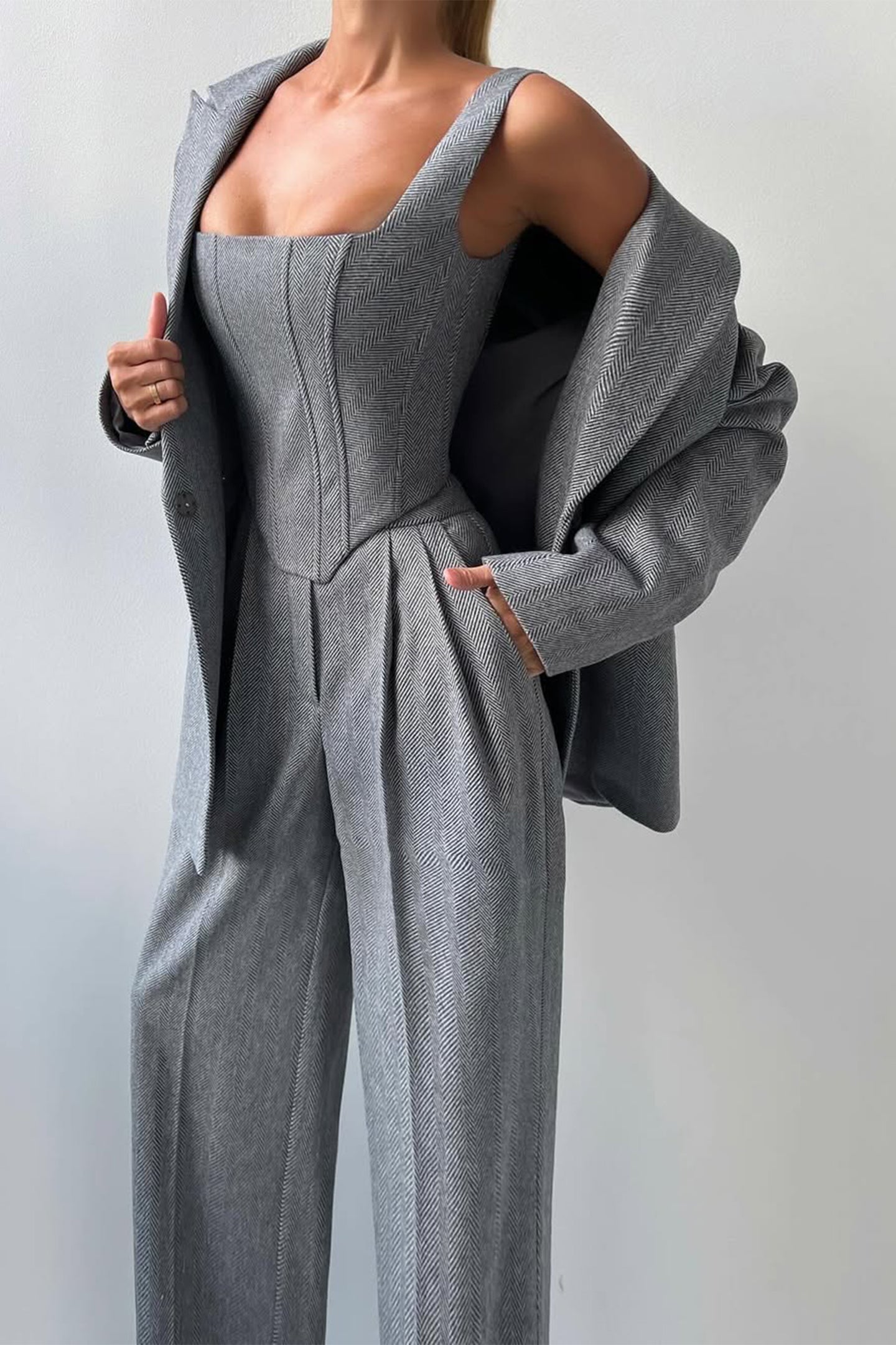 CELIA™ | CONJUNTO DE TRES PIEZAS CON BLAZER CRUZADO