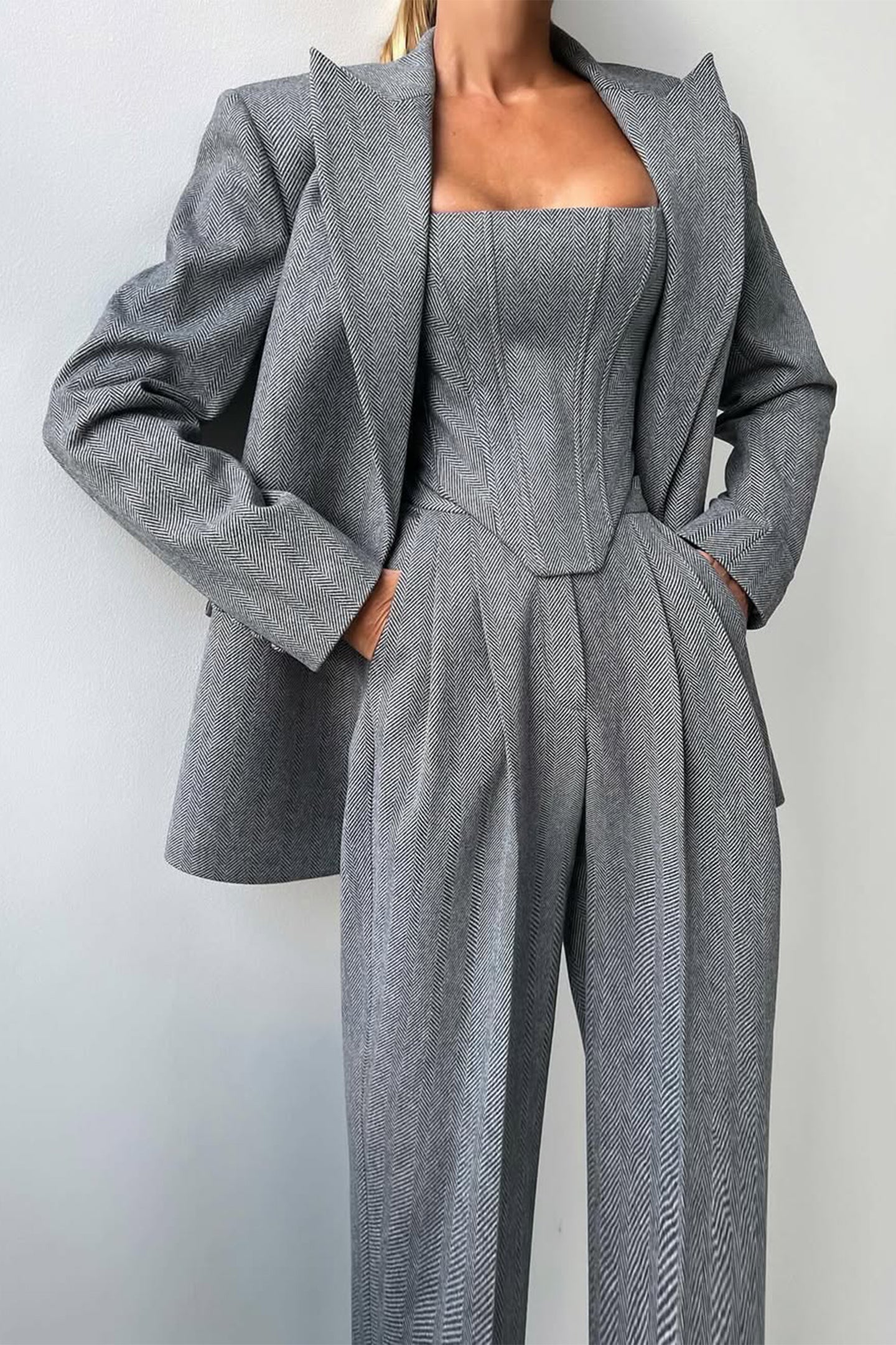CELIA™ | CONJUNTO DE TRES PIEZAS CON BLAZER CRUZADO