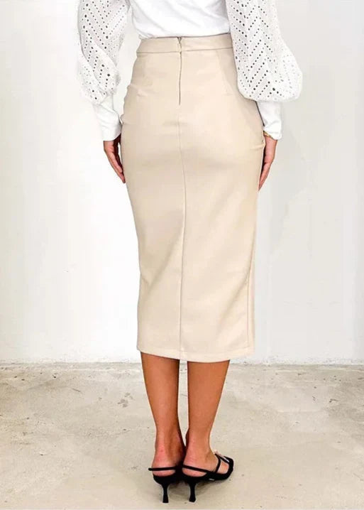 LUDOVICA™ | Falda midi de cuero