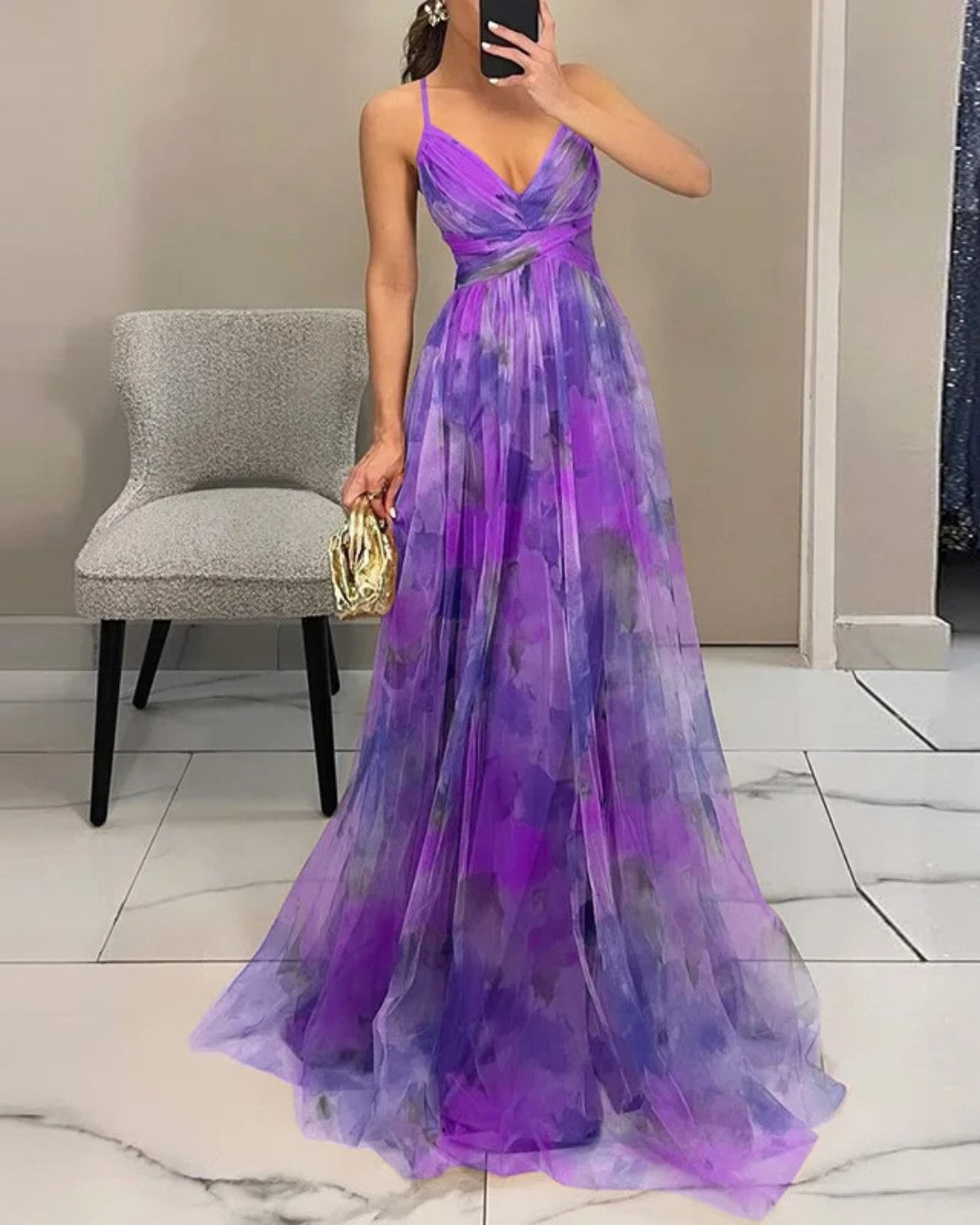 AROA™ | Vestido Largo Encantador con Estampado Floral