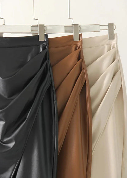 LUDOVICA™ | Falda midi de cuero