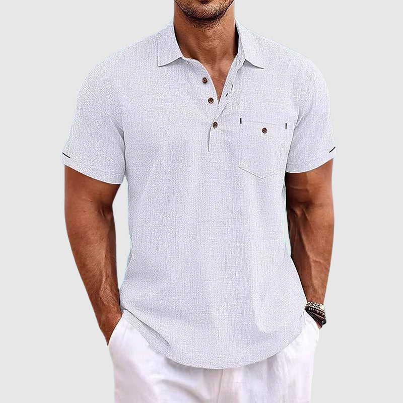 Manuel - Polo de lino Premium, ligero, fresco y transpirable