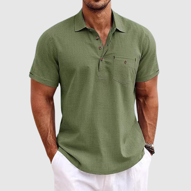 Manuel - Polo de lino Premium, ligero, fresco y transpirable